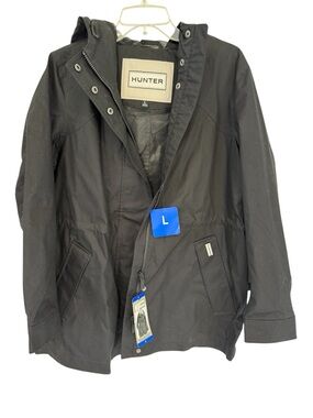 Hunter Black Men's Hooded Raincoat